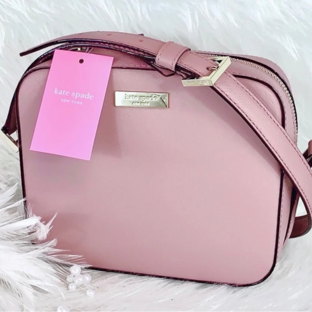 Kate Spade Saffiano Leather Lavender Crossbody Camera Bag